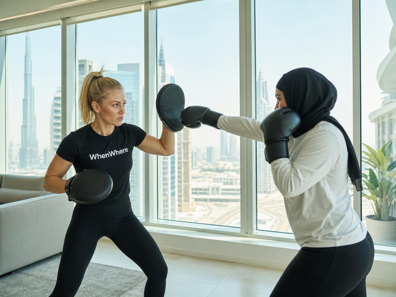 Personal trainer coaching a client in Dubai