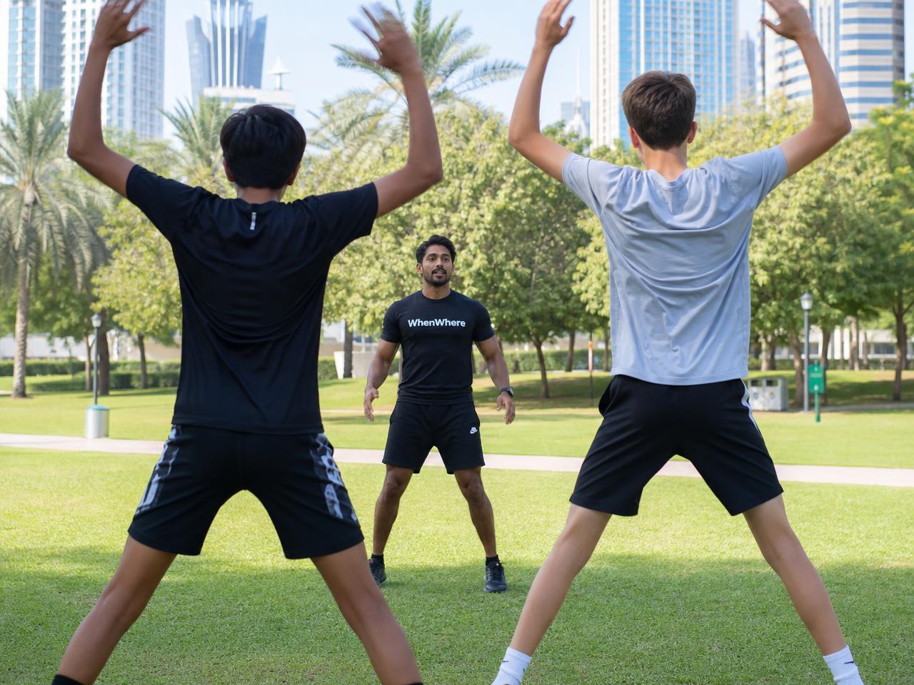 Personal trainer coaching a client in Dubai
